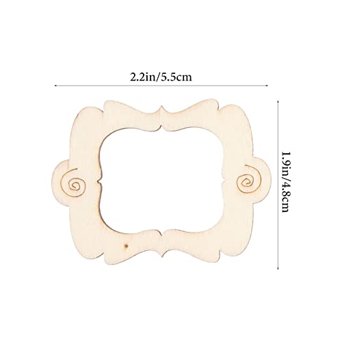 COHEALI 20pcs Undyed Wood Photo Frame Pendants Unfinished Wooden Cutout Shapes Pieces Necklace Earrings Charms Ornament for Jewelry Making DIY Craft COHEALI