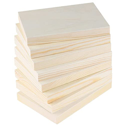 ADXCO 8 Pack Wood Panels 5 x 7 inch Wooden Canvas Board Unfinished Wooden Panel Boards for Painting, Arts, Pouring Use with Oils, Acrylics