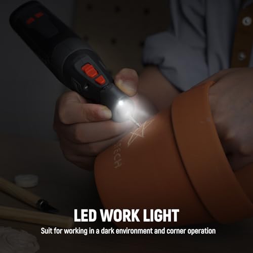 DEPSTECH Cordless Rotary Tool Kit, 8V 2.5Ah Larger Battery, 5-Speed 30000RPM Max, LED Work Light, Power Multi Tool 47Pcs Durable Accessories Set for DEPSTECH