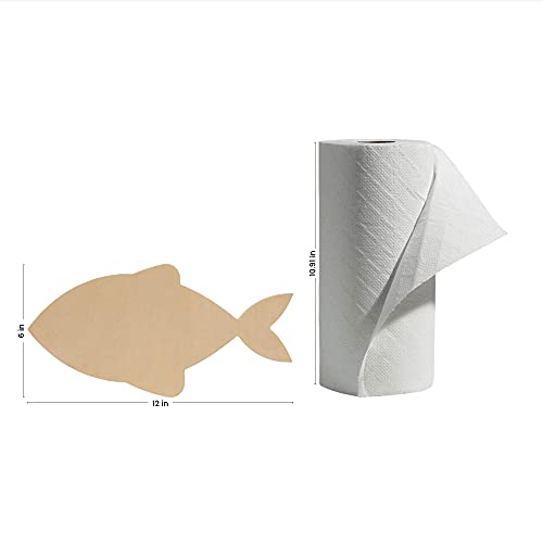 Unfinished Wooden Fish Cutout, 12", Pack of 1 Wooden Shapes for Crafts, Use for Summer, Beach & Nautical Decor and Crafting, by Woodpeckers Woodpeckers