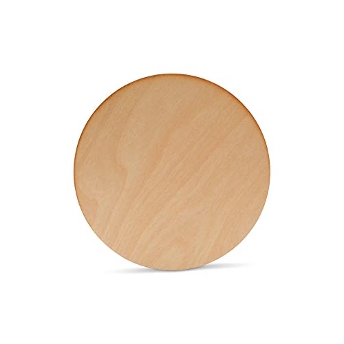 Wood Plywood Circles 6 inch, 1/8 Inch Thick, Round Wood Cutouts, Pack of 5 Baltic Birch Unfinished Wood Plywood Circles For Crafts, By Woodpeckers - WoodArtSupply