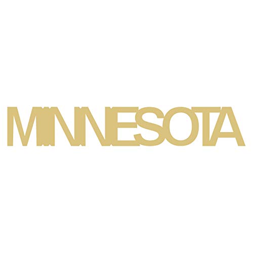 Word Minnesota Cutout Unfinished Wood Sports Decor Home Decor Door Hanger MDF Shape Canvas Style 1 (12") - WoodArtSupply