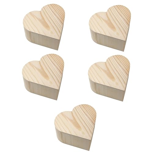 DECHOUS 5pcs Box Wooden Diy Unfinished Wooden Kids Jewelry Organizer Wooden Unfinished Wood Toys Kids Educational Toys Kids Toy Childrens Toys Toy's DECHOUS