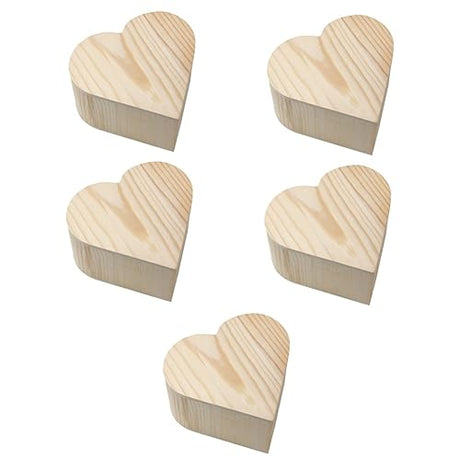 DECHOUS 5pcs Box Wooden Diy Unfinished Wooden Kids Jewelry Organizer Wooden Unfinished Wood Toys Kids Educational Toys Kids Toy Childrens Toys Toy's DECHOUS