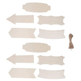 HERCHR Unfinished Wood Ornaments, 10 Pieces Unfinished Wood Sign Unfinished Wood Crafts Wood Blocks for Crafts Unfinished Unfinished Wood Cutting HERCHR