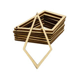 ALL SIZES BULK (12pc to 100pc) Unfinished Wood Laser Cutout Hollow Diamond Dangle Earring Jewelry Blanks Shape Crafts Made in Texas Texan Wood Crafts