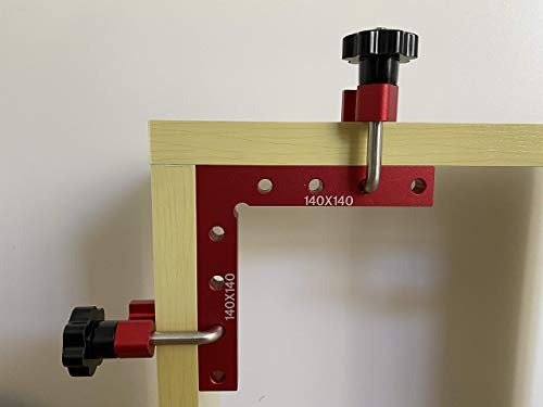 Evwoge Corner Squares for Picture Frame Box Cabinets Drawers 90 Degree Positioning Right Angle Squares and Clamps for Woodworking 4 Clamps and 2pcs Evwoge