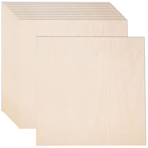 15 Pack Basswood Sheets for Crafts-8 x 8 x 1/16 Inch- 2mm Thick Plywood Sheets with Smooth Surfaces-Unfinished Squares Wood Boards for Laser Cutting,