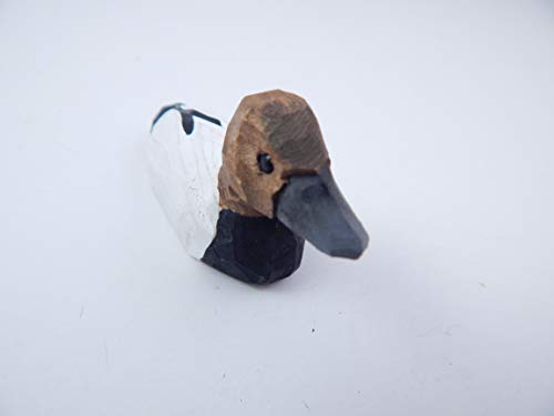 Selsela Canvasback Diving Duck Wood Ornament Hanging Figurine Handmade Carved Decoration - WoodArtSupply