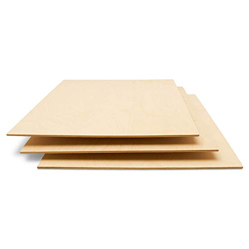 Baltic Birch Plywood, 3 mm 1/8 x 12 x 20 Inch Craft Wood, Pack of 6 B/BB Grade Baltic Birch Sheets, Perfect for Laser, CNC Cutting and Wood Burning,