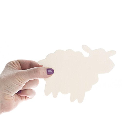 Pack of 24 Unfinished Wooden Sheep Cutouts - Baby Lamb Blank Wood Cutouts Ready for DIY Kids Crafts Religious VBS and Sunday School Activities from Factory Direct Craft
