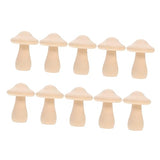 Yardwe 10pcs Wooden Mushroom Paint on peg Doll Wooden peg Mini Mushroom Model Centerpiece Table Decorations Wood Mushroom Figures Unfinished Wood Yardwe