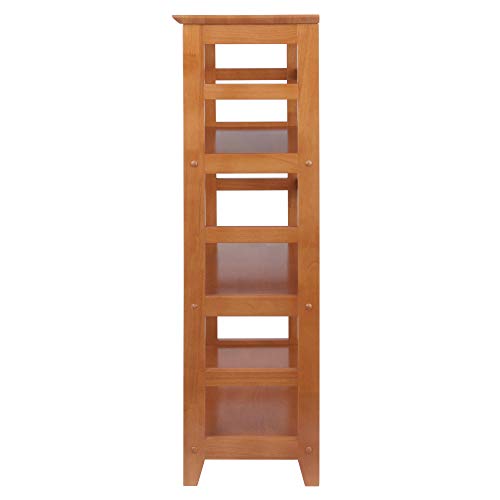 Winsome Wood Four-Tier Bookshelf in Honey Finish - WoodArtSupply