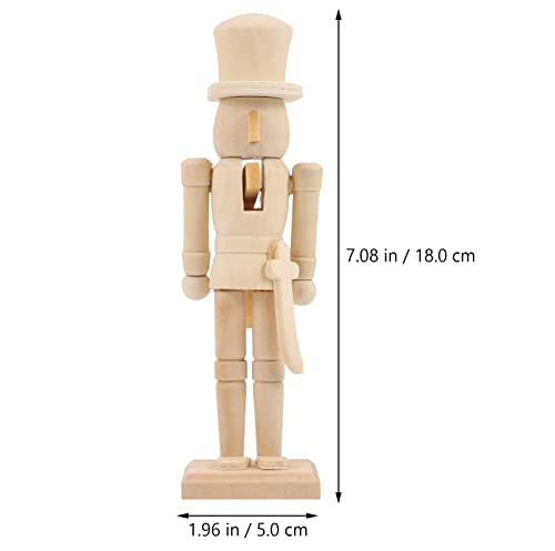 PRETYZOOM Thanksgiving Decor 3pcs Christmas Unfinished Wood Nutcrackers Unpainted Nutcracker Soldier DIY Blank Nutcracker Figures Ornaments for Xmas PRETYZOOM