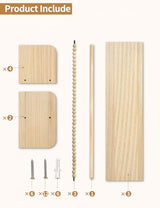 Maxpeuvon Natural Wood Nursery Floating Shelves Set of 3 with Towel Bar Maxpeuvon