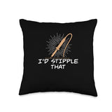 Pyrographer Artist & Woodburner Apparel For Men Woodburning I'd Stipple That Funny Pyrography Throw Pillow, 16x16, Multicolor Pyrographer Artist & Woodburner Apparel For Men