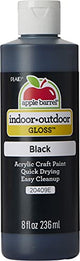 Apple Barrel Gloss Acrylic Paint in Assorted Colors (8 oz), 20409 Gloss Black Apple Barrel