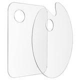Tamaki 2 Pack 11.8 x 7.9 Inch Acrylic Paint Palette with Thumb Hole Clear Paint Pallet, Easy Clean Non-Stick Artist Pallet for Oil Watercolor Craft Tamaki