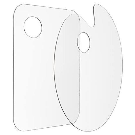 Tamaki 2 Pack 11.8 x 7.9 Inch Acrylic Paint Palette with Thumb Hole Clear Paint Pallet, Easy Clean Non-Stick Artist Pallet for Oil Watercolor Craft Tamaki