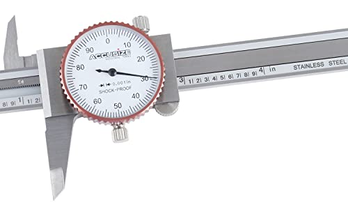 Accusize Industrial Tools 0-4 inch by 0.001 inch Precision Dial Caliper, Stainless Steel, in Fitted Box, P920-S214 - WoodArtSupply