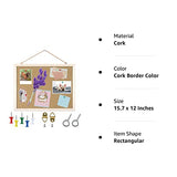 Cork Board Bulletin Board - 15.7 X 12 Inches Vision Board Wood Frame Corkboard Message Board Wall Mounted Pin Board for School, Home & Office (with FEBSNOW