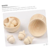 Vaguelly 30pcs Woody Acorn Christmas Doll Wood Bowl Christmas Tree Tiny Acorns Decor Woodpecker Doll Wooden Bowls for Food Unfinished Wooden Acorn Vaguelly