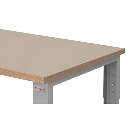Table & Workbench: 1" Thick Particle Board Top, Height Adjustable Bench - 24" D x 48" L x 30" - 36" H - by BenchPro