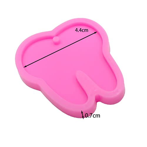 Shiny Glossy Tooth Dentists Shape Silicone Molds for DIY Craft Keychain Polymer Clay Mold Necklace Epoxy Pendant Jewellery Resin Crafting Making Cake Guratapa