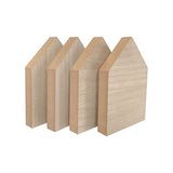 4 Pack 8 Inch Wooden House Shape Block Unfinished Wood Farmhouse Cutouts Tabletop for DIY Crafts Memorial Sign,1 Inch Thick MDF Cregugua