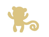 Toy Monkey Cutout Unfinished Wood Play Gorilla Jungle Tropical Zoo Animal MDF Shape Canvas Style 1 (6") Diverse Woodworking