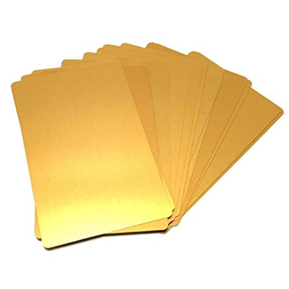 50 Pack Thick Aluminum Business Card Blanks, Metal Plaque Blank 0.5mm Laser Engraving Material, Sublimation, CNC, Base Plate Multipurpose (Gold) - WoodArtSupply