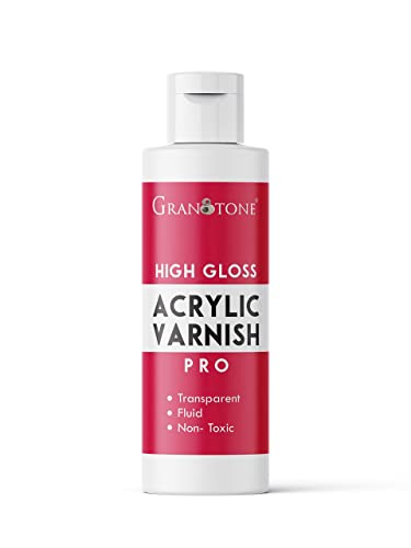GRANOTONE Acrylic Artist's Varnish | Non-Yellowing | Non-Toxic | Anti-Crazing | High Gloss Finish | Suitable for Pro Artists, Hobby Painters & Kids | GRANOTONE