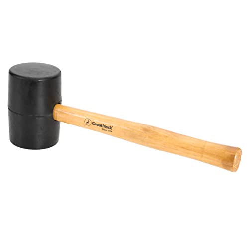 GreatNeck RM32 32 Oz Rubber Mallet Hammer For Construction, Woodworking, Automotive, Heavy Duty Double Faced Mallet Features Polished Hardwood Great Neck