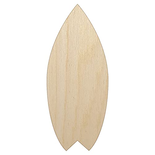 Surfboard Solid Unfinished Wood Shape Piece Cutout for DIY Craft Projects - 1/8 Inch Thick - 6.25 Inch Size Sniggle Sloth