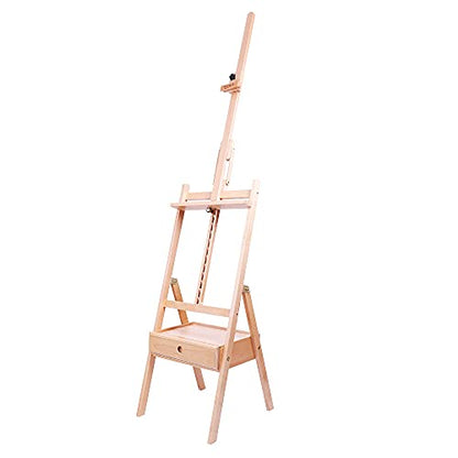 Mont Marte Signature Tilting Box Floor Easel Beech Wood, Holds Canvases up to 92cm (36.2in) in Height, Angle Adjustment, Sturdy Base, Built-in - WoodArtSupply