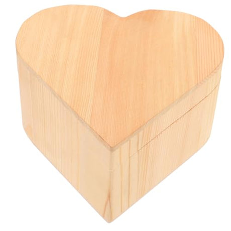 MAGICLULU Box Wooden Heart Box Wooden Gift Organizer Small Gift Container Jewelry Container Wood Heart Case Wooden Jewelry Cases Tabletop Mirror MAGICLULU