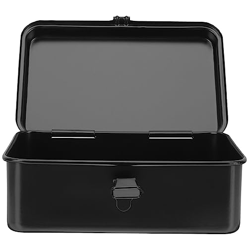 GANAZONO Metal ToolBox - Heavy Duty Portable Tool Box with Handle - Solid Metal Locking Latches - Scratch Resistant Finish Heavy Duty Tin Tool Box GANAZONO