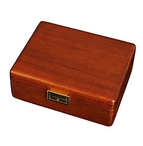 2 Layer Solid Walnut Wooden Jewelry Box with Lock and Key for Women Men Vintage Velvet Wood Jewelry Organizer Storage for Earrings Rings Necklaces - WoodArtSupply