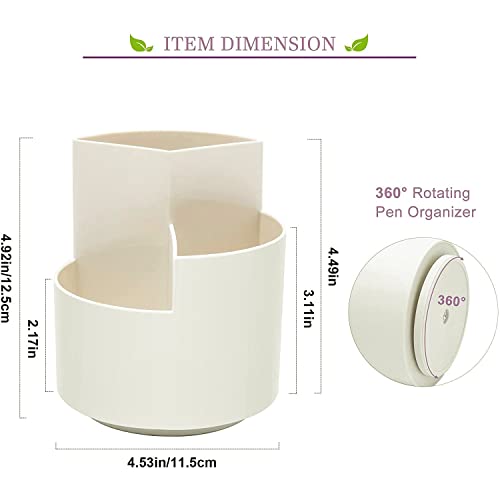 Siveit Desk Pencil Pen Holder, Desk Organizers 3 Slots 360-Degree Rotating Pen Holder for Desktop Storage Stationery Supplies Organizer, Home, Siveit