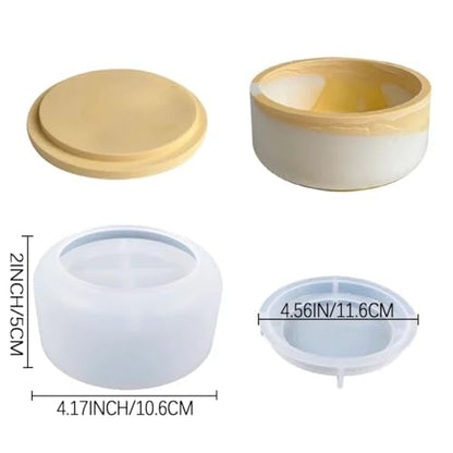 2 PCS Large Jar Resin Mold with Lid Silicone Resin Box Mold, Creative Silicone Pot Molds, for Epoxy Resin Jewelry Trinket Candle Holder Organizer - WoodArtSupply