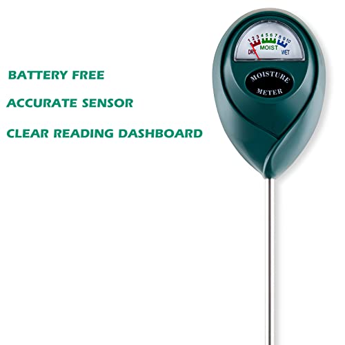 Soil Moisture Meter for House Plants, Plant Water Meter,Plant Moisture Meter for House Plants and Outdoor Plants, No Batteries Required (Green) Tennedriv Green