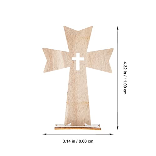 PRETYZOOM 60 pcs Holiday Decorations Wood Jesus Cross Wood Crosses for Crafts Unfinished Cutout Remembrance Ornament Tabletop Cross Holy Cross Table PRETYZOOM