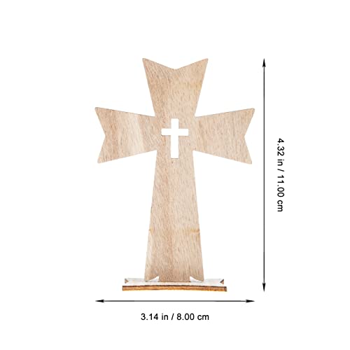 PRETYZOOM 60 pcs Holiday Decorations Wood Jesus Cross Wood Crosses for Crafts Unfinished Cutout Remembrance Ornament Tabletop Cross Holy Cross Table - WoodArtSupply