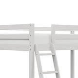Hillsdale Caspian White Twin Loft Bed with Built-In Desk for Kids Hillsdale