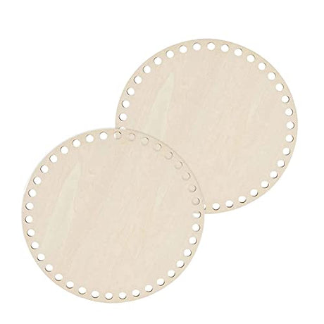 EAGLES 2Pcs Natural Wood Basket Bottom, Round Circle Blank Crochet Basket Wood Base Circle Wooden Bottom Bases for DIY Basket Weaving Crochet EAGLES