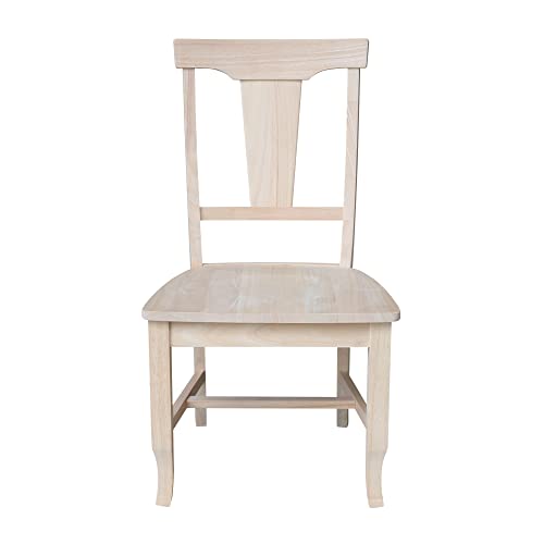 IC International Concepts Panel Back Chair, Unfinished - WoodArtSupply