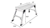 LEADALLWAY Work Platform 30"x12"Step Ladder Heavy Duty Foldable Aluminum Platform 330 LBS Capacity LEADALLWAY