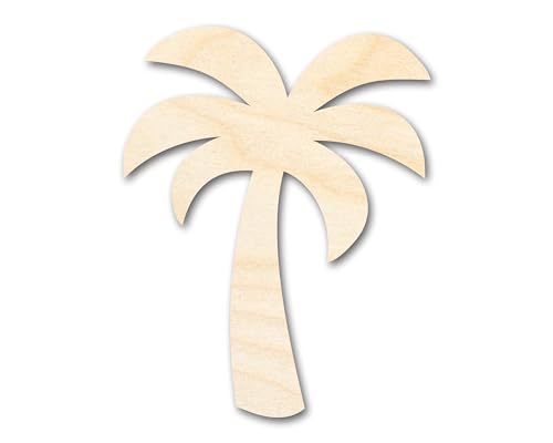 Unfinished Wood Simple Palm Tree Silhouette | DIY Tropical Beach Craft Cutout | up to 36" DIY 10" / 3/4" 24 Hour Crafts