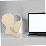 COHEALI Mother's Day Wood Chips Unfinished Wood African Women Wood Cutout Wooden Birch Plywood Discs Home Ornament Head Cutout Girls Crafts Head Mold COHEALI