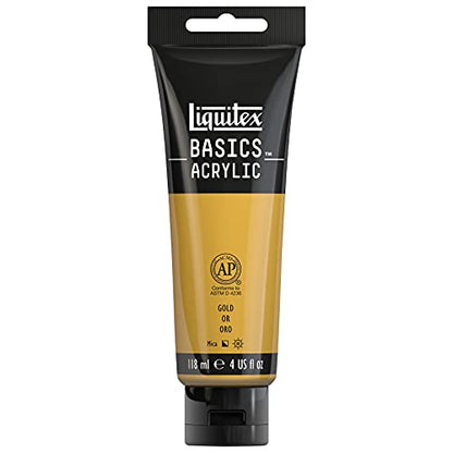 Liquitex BASICS Acrylic Paint, 118ml (4-oz) Tube, Gold - WoodArtSupply